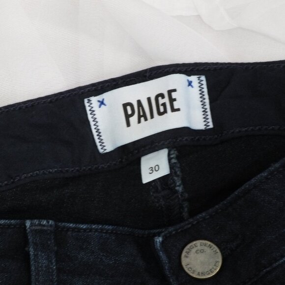 Paige Denim Skyline Straight Distressed Dark Wash Designer Jeans Women’s Size 30 - Picture 4 of 12